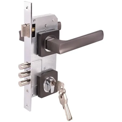 Замок врезной MARLOK 85/5217-ЦМ60 межосевое 85 мм (Тип 4) GF (графит) 029162
