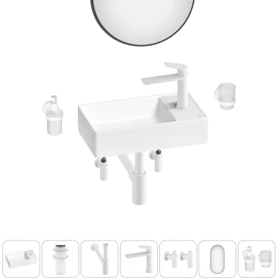Мини-раковина для ванной комнаты или туалета Wellsee WC Area в наборе 7 в 1 20218102R