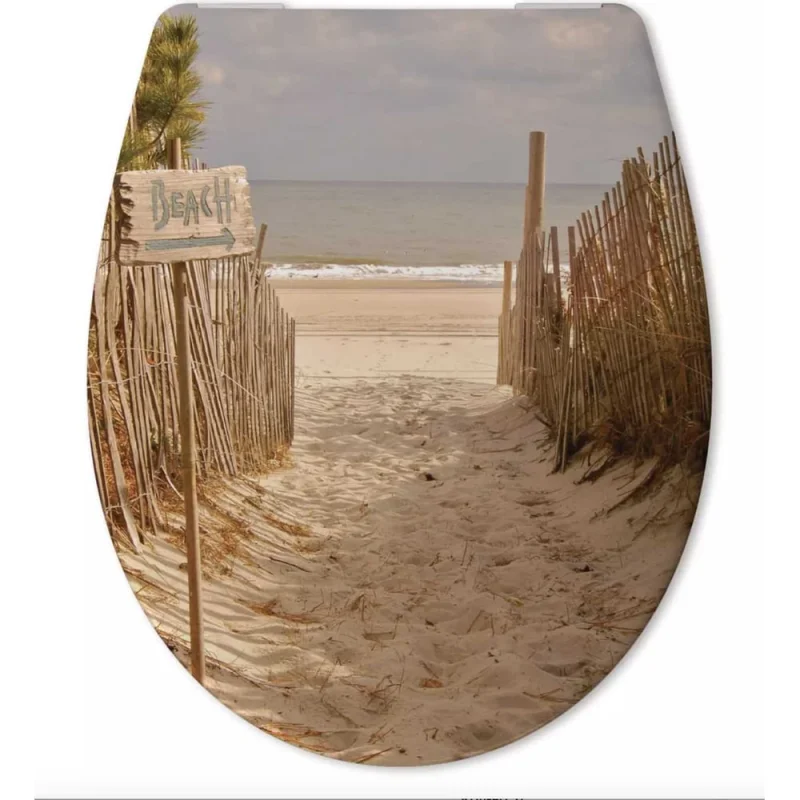 Сиденье Cedo Beach Path, с микролифтом, быстросъемное, дюропласт, с декором 547321