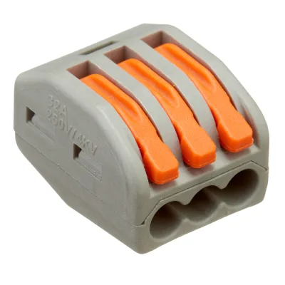 Клемма на 3 провода Stekker 0,08-(2,5)4 кв.мм с рычажками без пасты (50 шт.) (49827)