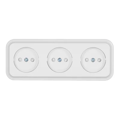 Розетка тройная Svet накладная белая без заземления (EV0361-8330/5590)