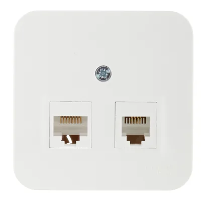 Розетка компьютерная/ телефонная Systeme Electric Blanca накладная белая RJ11/ RJ45 (BLNIA045111)