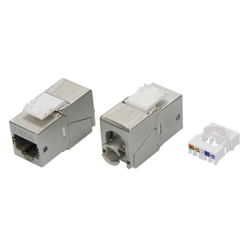 Переходник экранированный DKC Keystone 180 градусов RJ45 CAT6 STP серебристый (12 шт.) (RNK6F90TL)