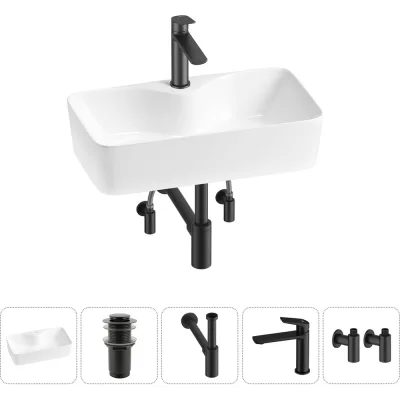 Комплект 5 в 1 Wellsee Lavinia Boho Bathroom Sink накладная раковина 54x30 см 3331110 20215284R