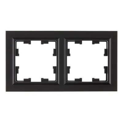 Рамка IEK Brite двухместная черная (BR-M22-44-K02)