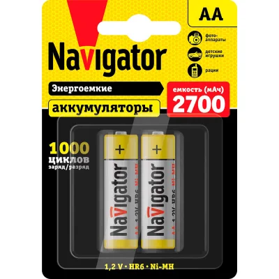 Аккумулятор Navigator АА пальчиковый LR6 1,2 В 2700 мАч (2 шт.)