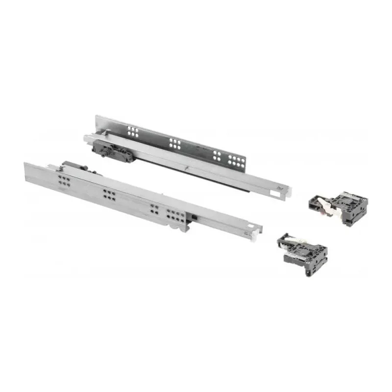 Направляющие скрытого монтажа GTV MODERN SLIDE PRO L-450, с регулировкой полного выдвижения, для деревянных ящиков, с выталкивателем PB-3D0FPO18-450-PRO