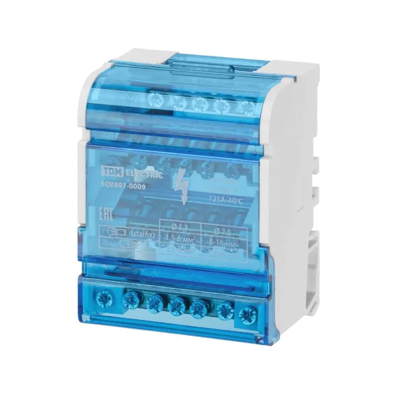 Шина TDM ELECTRIC N нулевая на DIN-рейку в корпусе 4х7групп SQ0801-0009
