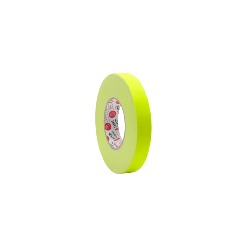 Клейкая лента DGTAPE ultraMATT - Гаффа тейп 25мм/50м - Желтый (светится в ультрафиолете) UMF25/50/Y
