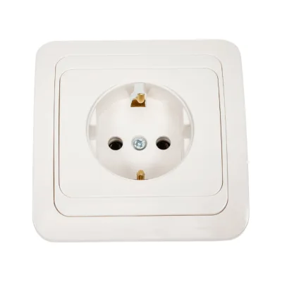 Розетка Smartbuy 1-местная с заземлением 16А белая, керамика Марс SBE-02w-16-S1-Z-c