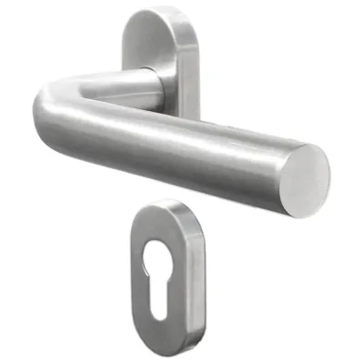 Гарнитур для профильных дверей DOORLOCK DL 040UR/F PZ L-form Rt нерж. сталь, на розетках 73307