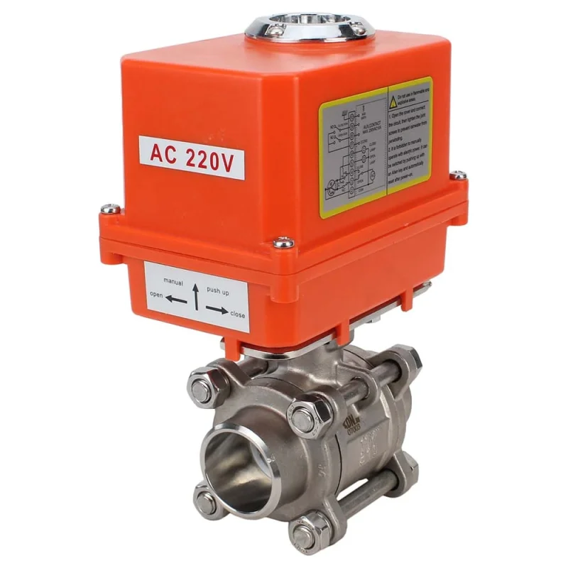 Кран шаровой DN.ru КШПП 316.200-ISO Ду15 Ру63 с электроприводом QT-003-MINI 220В D160-09485