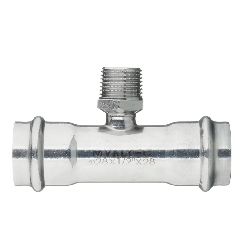 Тройник Valtec 28 мм х 1/2 НР(ш) х 28 мм нержавеющая сталь (VTi.933.I.280428)