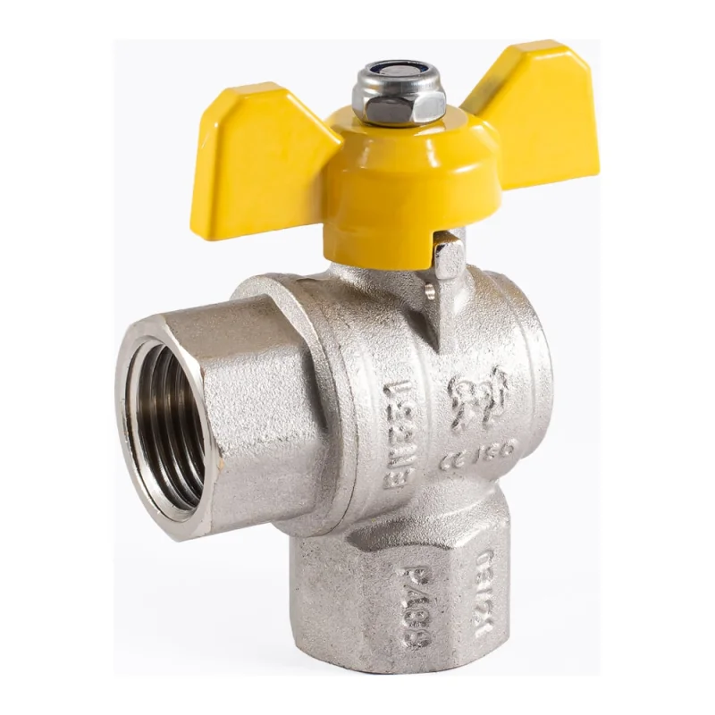 Шаровой угловой кран для газа PROFACTOR PF GAS ручка бабочка, в/в 1/2 дюйма PF GBV 333A