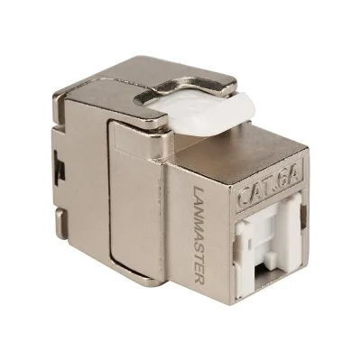 Модуль Keystone LANMASTER ToolLess, RJ45, экранированный, категория 6A, со встроенной шторкой, 180 градусов LAN-TK45S6A/180R