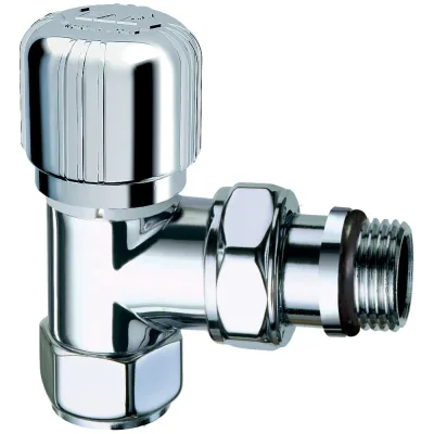 Термостатический вентиль FAR угловой, TOP LINE, серебро, М24x19, 1/2"EPDM FL 0108 12P
