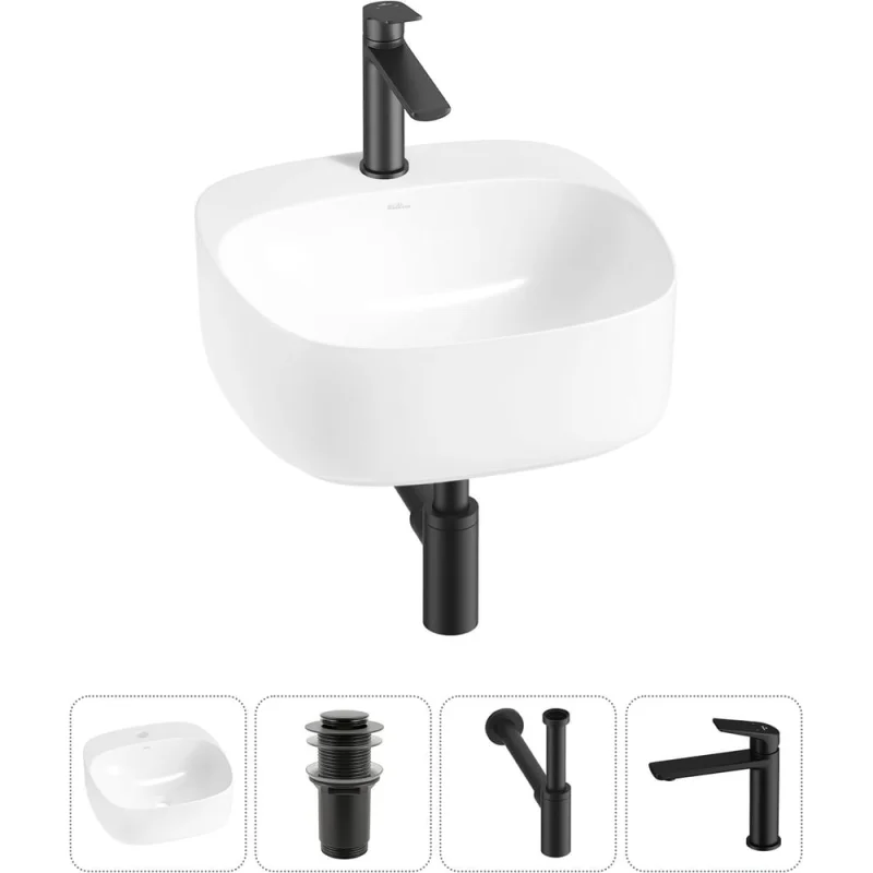 Набор Wellsee 4 в 1 Ideal накладная раковина 42x42 см 20214088R