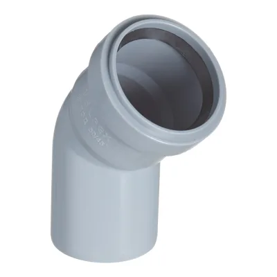 Отвод Valfex d50 мм 45° пластиковый для внутренней канализации (20102050)