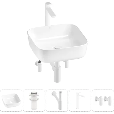 Набор Wellsee 5 в 1 Preen накладная раковина 39x39 см 20214190R