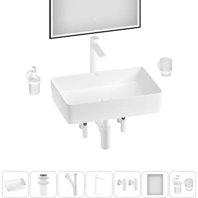 Акционный набор Wellsee 7 в FreeDom 2.0 накладная раковина 50x34 см 20217890R