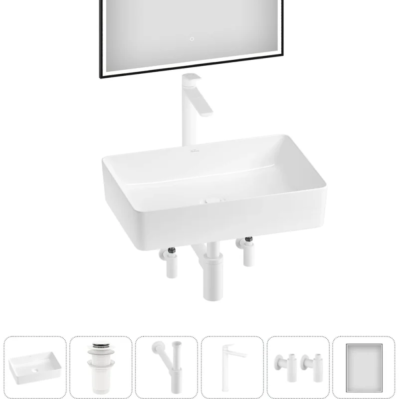 Акционный набор Wellsee 6 в FreeDom 2.0 накладная раковина 50x34 см 20217886R