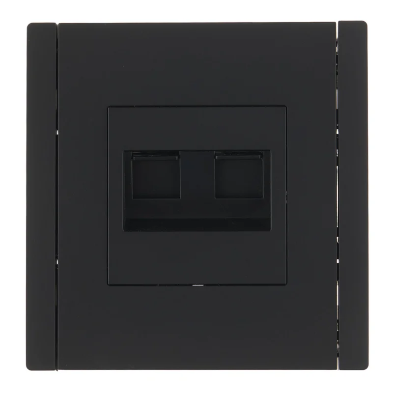 Розетка компьютерная IEK Forte&Piano FP133 встраиваемая черная 2хRJ45 (FP-K20-1-K02)