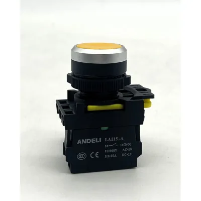 Кнопка ANDELI LA115-A5-10BN/5 желтый 1НО IP65 ADL10-309