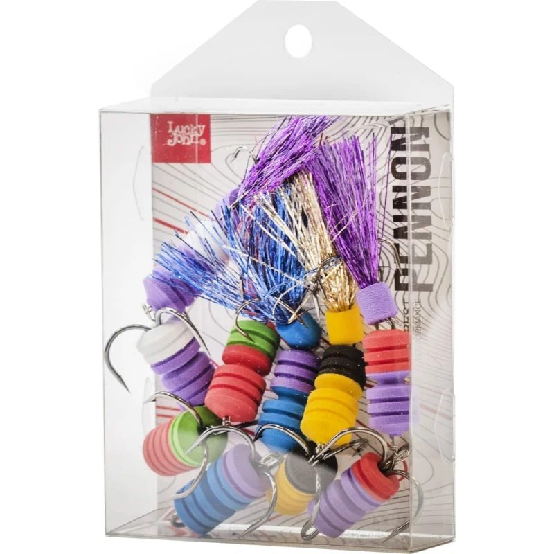 Приманки джиговые Lucky John LJ PENNON BARBELLWORM MIX4 5 шт LJPB002-04