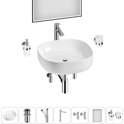 Набор Wellsee 7 в 1 Belle Spa 3.0 накладная раковина 45x45 см 20218507R