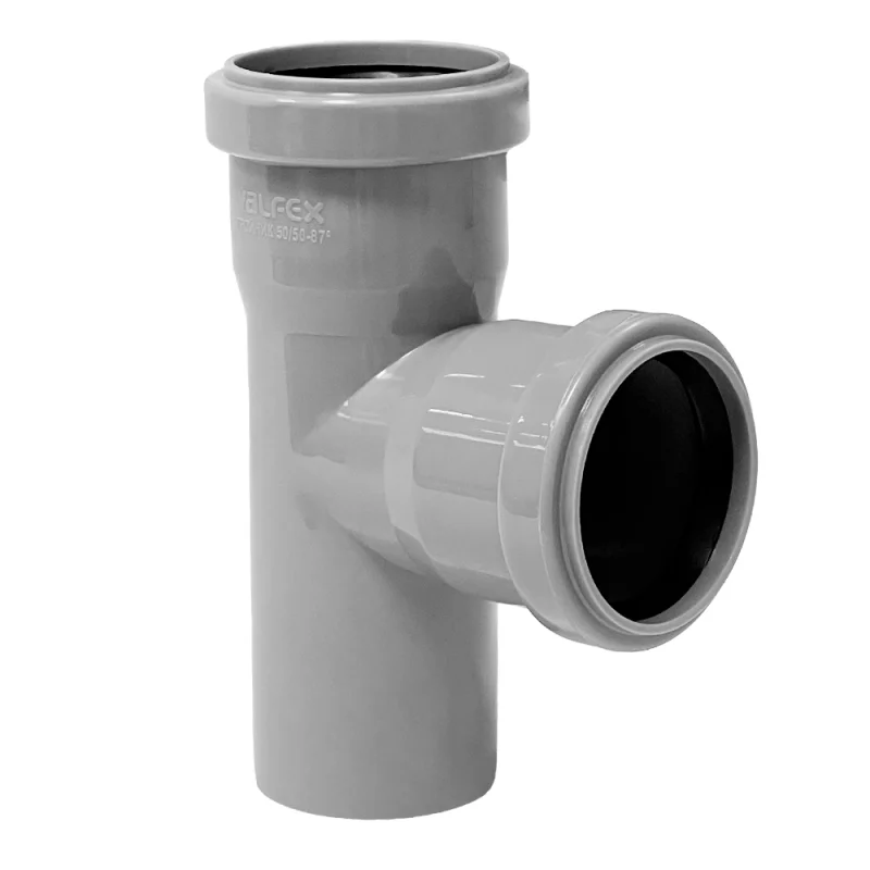 Тройник Valfex d50х50 мм 87° пластиковый для внутренней канализации (24050050)