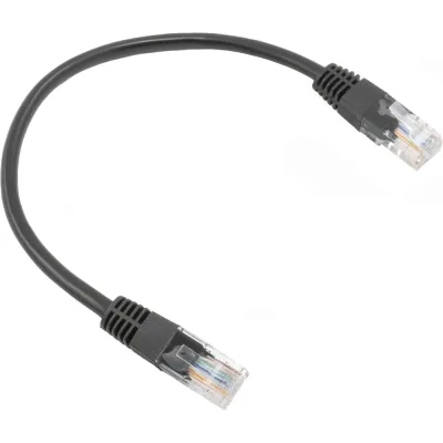 Кабель патч-корд A1 0.25 м., U/UTP, 5e, медь, черный A1-LCU5E-C-0.25M-BK
