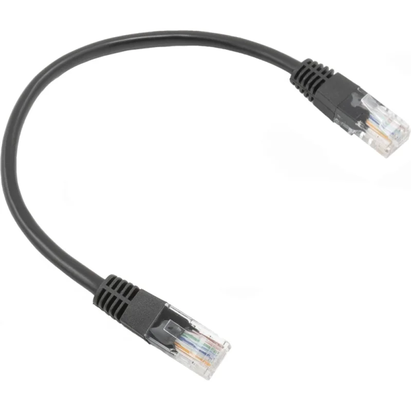 Кабель патч-корд A1 0.25 м., U/UTP, 5e, медь, черный A1-LCU5E-C-0.25M-BK