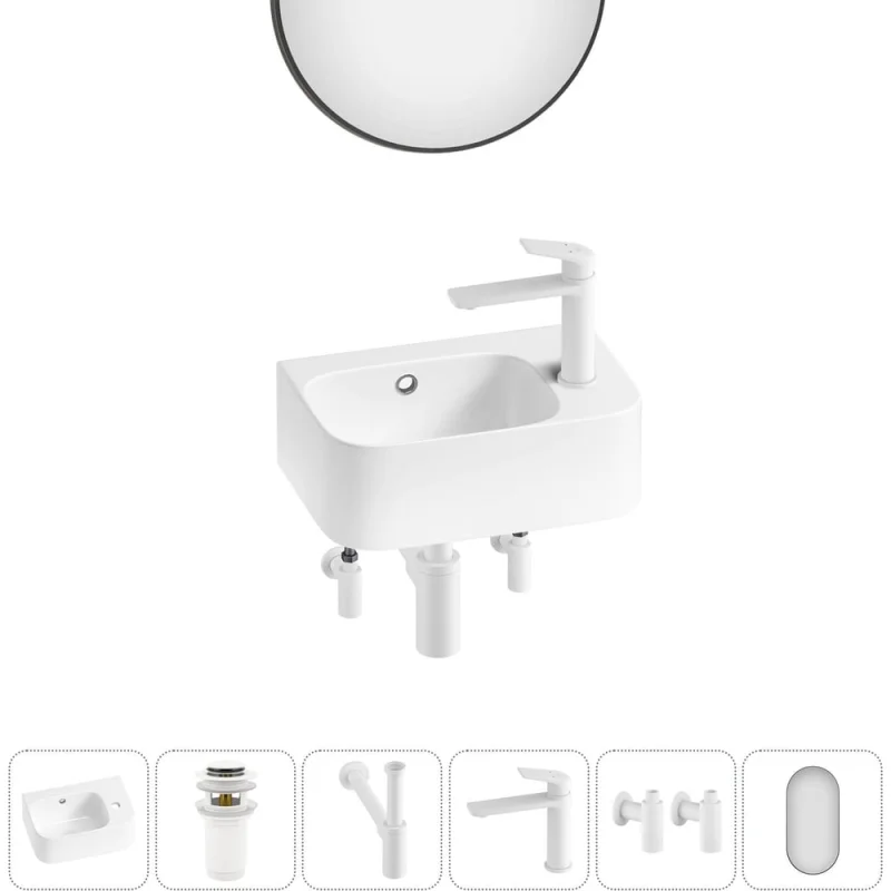 Комплект Wellsee 6 в 1 Lavinia Boho Bathroom Sink накладная/подвесная раковина 37x25 см 20219866R