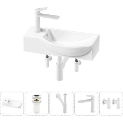 Комплект Wellsee 5 в 1 Lavinia Boho Bathroom Sink накладная/подвесная раковина 45x24 см 20216092R