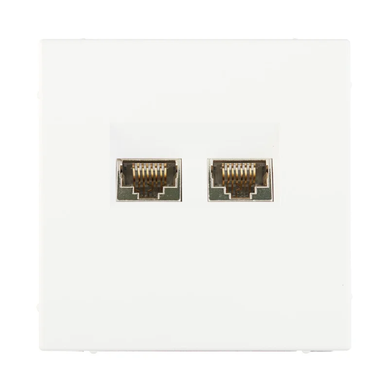 Розетка компьютерная Systeme Electric ArtGallery встраиваемая белая 2хRJ45 (GAL000188)