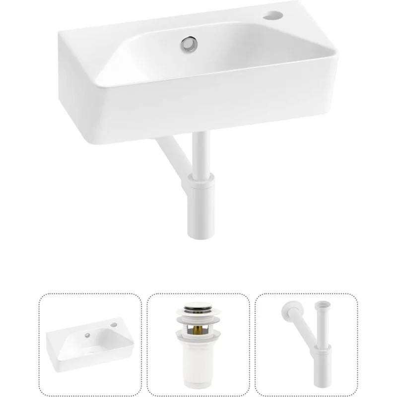 Комплект Wellsee 3 в 1 Lavinia Boho Bathroom Sink накладная/подвесная раковина 40x22 см 20216420R