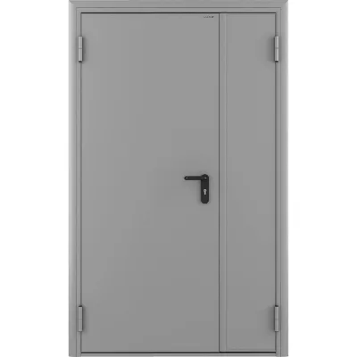 Дверь противопожарная двухстворчатая DoorHan ДП-2-EI-60 глухая левая серый RAL 7035 1250х2050 мм