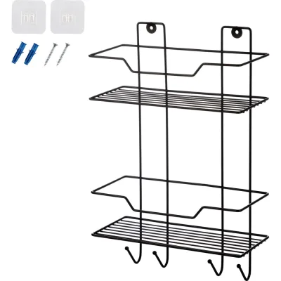 Полка 2-х ярусная с крючками Рыжий кот Ripiani 25x11x38 см, полимерное покрытие 109121