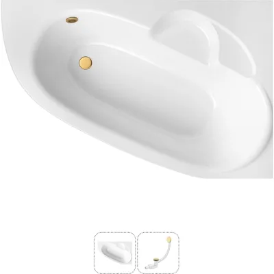 Акриловая ванна Lavinia Boho Bell Pro в наборе 2 в 1: акриловая ванна (правый разворот), слив-перелив 202010898
