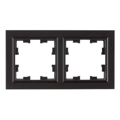Рамка IEK Brite двухместная черная (BR-M22-K02)