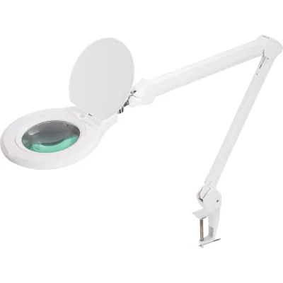 Лупа на струбцине REXANT круглая, 5D, с подсветкой, 72 SMD, сенсорный регулятор яркости, диаметр 152 мм, белая 31-0532