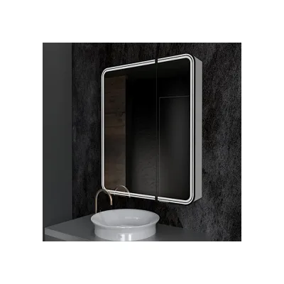 Зеркало шкаф MIXLINE "Адриана" 700x800 ШВ, левый, сенсорный выключатель, светодиодная подсветка 547077