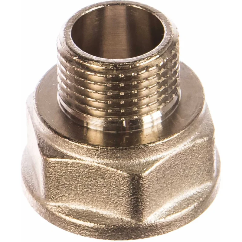 Латунный переход PRO AQUA Н/В резьбовой 1/2 x 3/4 08-M15-F20xb