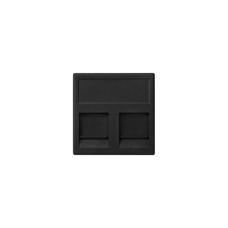 Адаптер Simon на 2хRJ45 коннектора, К45, с защитными шторками, графит KB76-14