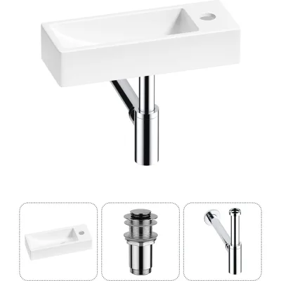 Комплект 3 в 1 Wellsee Bathroom Sink накладная/подвесная раковина 38x14 см, состоит 20215941R