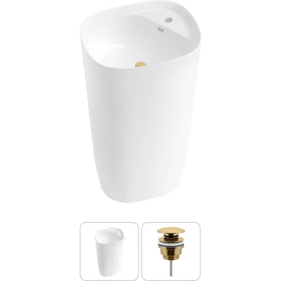Комплект 2 в 1 Wellsee Bathroom Sink напольная раковина 50x45x89 см, состоит из 3331 20215526R