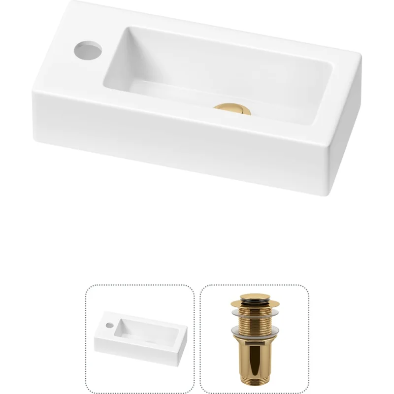 Комплект 2 в 1 Wellsee Lavinia Boho Bathroom Sink накладная/подвесная раковина 37x18 см 20215883R