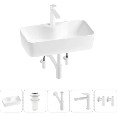Комплект 5 в 1 Wellsee Lavinia Boho Bathroom Sink накладная раковина 54x30 см 3331110 20215286R