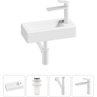 Комплект 4 в 1 Wellsee Lavinia Boho Bathroom Sink накладная/подвесная раковина 37x18 см 20215864R