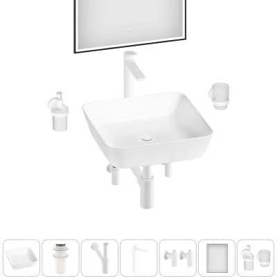 Набор Wellsee 7 в 1 Cromulent накладная раковина 44x44 см 318002000 20218994R